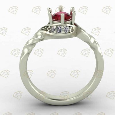 طرح ۳ بعدی انگشتر سولیتر کدR932 - فروش فایل ۳ بعدی طلا و جواهر